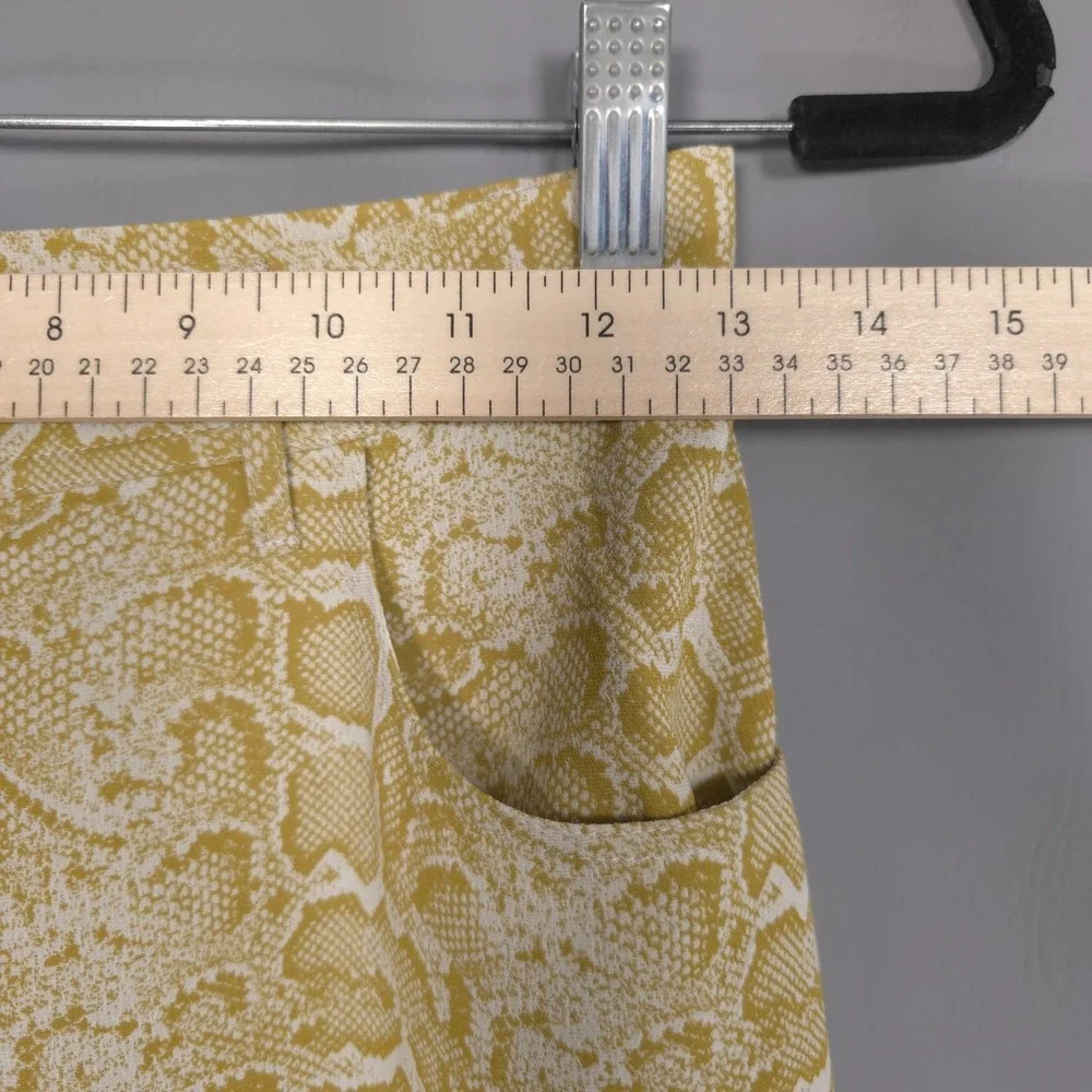 NANUSHKA Women's Wide Leg Snakeskin‎ Pants XS Yellow Relaxed Viscose Trousers